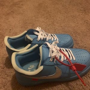 Light Blue Off white Air Force 1’s